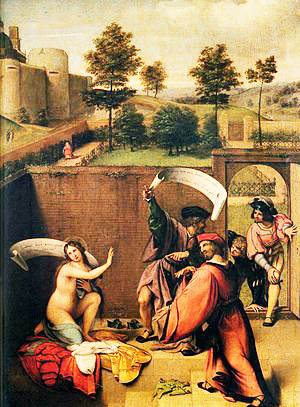 'Susanna and the Elders' By: Lorenzo Lotto, 1517, Uffizi Gallery, Florence, Italy 'Susanna and the Elders' By: Lorenzo Lotto, 1517, Uffizi Gallery, Florence, Italy