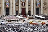 Let us not forget that it is the saints who give direction and growth to the Church. In convening the Council, John XXIII showed an exquisite openness to the Holy Spirit. He let himself be led and he was for the Church a pastor, a servant-leader, led by the Spirit. This was his great service to the Church; he was the pope of openness to the Spirit. In his own service to the People of God, John Paul II was the pope of the family. He himself once said that he wanted to be remembered as the pope of the family. I am particularly happy to point this out as we are in the process of journeying with families towards the Synod on the family. It is surely a journey which, from his place in heaven, he guides and sustains. Image of Let us not forget that it is the saints who give direction and growth to the Church. In convening the Council, John XXIII showed an exquisite openness to the Holy Spirit. He let himself be led and he was for the Church a pastor, a servant-leader, led by the Spirit. This was his great service to the Church; he was the pope of openness to the Spirit. In his own service to the People of God, John Paul II was the pope of the family. He himself once said that he wanted to be remembered as the pope of the family. I am particularly happy to point this out as we are in the process of journeying with families towards the Synod on the family. It is surely a journey which, from his place in heaven, he guides and sustains.