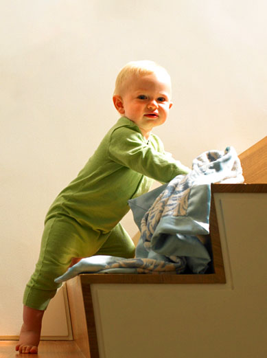 Babies are draw to stairs like a magnet. Babies are draw to stairs like a magnet.