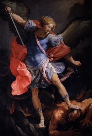St Michael doing battle with Satan St Michael doing battle with Satan