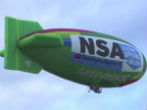 The blimp used by a collection of American organizations to shame the NSA. Image of The blimp used by a collection of American organizations to shame the NSA.