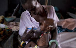 This child is receiving medical care, but the odds are poor. Even those under the care of humanitarian agencies are in grave danger as resources run out. Image of This child is receiving medical care, but the odds are poor. Even those under the care of humanitarian agencies are in grave danger as resources run out.