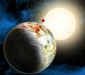 Kepler-10c is 17 times the mass of Earth. Image of Kepler-10c is 17 times the mass of Earth.