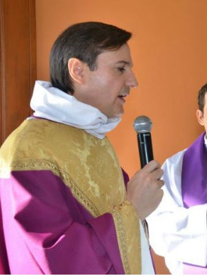 The accused priest, Father Carlos Urrotigoity -- who is identified by the Scranton, Pennsylvania diocese as a 'serious threat to young people' was reportedly removed from his post as vicar general earlier this month. The accused priest, Father Carlos Urrotigoity -- who is identified by the Scranton, Pennsylvania diocese as a 'serious threat to young people' was reportedly removed from his post as vicar general earlier this month.
