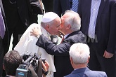 Pope Francis took a trip to Caserta, Italy on Monday, June 28, 2014. He visited with a friend named Giovanni Traettino who pastors an evangelical, charismatic/Pentecostal protestant Church. Image of Pope Francis took a trip to Caserta, Italy on Monday, June 28, 2014. He visited with a friend named Giovanni Traettino who pastors an evangelical, charismatic/Pentecostal protestant Church.