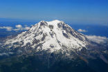 Mount Rainier is the tallest volcano and the fifth-highest peak in the contiguous United States, towering more than 14,400 feet. Image of Mount Rainier is the tallest volcano and the fifth-highest peak in the contiguous United States, towering more than 14,400 feet.