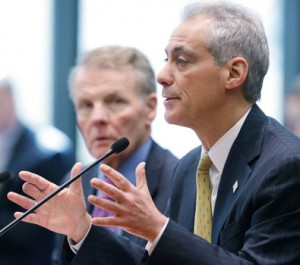 'The influx of unaccompanied child migrants is a growing humanitarian crisis that we can no longer ignore,' Mayor Rahm Emanuel says. 'The influx of unaccompanied child migrants is a growing humanitarian crisis that we can no longer ignore,' Mayor Rahm Emanuel says.