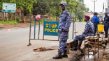 Police in Sierra Leone enforce a new three day curfew aimed at preventing the spread of more Ebola cases. Image of Police in Sierra Leone enforce a new three day curfew aimed at preventing the spread of more Ebola cases.