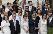 One of the twenty couples who exchanged their vows in the presence of Pope Francis Image of One of the twenty couples who exchanged their vows in the presence of Pope Francis