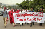 Nigerians protest the ongoing abduction of girls by the Islamic Boko Haram terrorist group. Image of Nigerians protest the ongoing abduction of girls by the Islamic Boko Haram terrorist group.