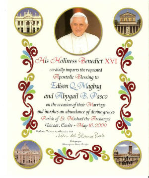 papal marriage blessing