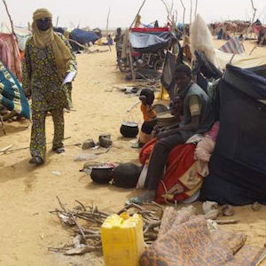 High winds and freezing weather is having its effect in hastily constructed Niger refugee camps in Algeria. High winds and freezing weather is having its effect in hastily constructed Niger refugee camps in Algeria.