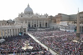 Pope Francis at the last Pentecost Sunday Mass. Included in the massive crowd were members of the diverse ecclesial movements from around the world. Image of Pope Francis at the last Pentecost Sunday Mass. Included in the massive crowd were members of the diverse ecclesial movements from around the world.