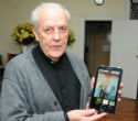 Josu Iriondo, the pastor of Saint Anthony of Padua Roman Catholic Church, with a picture of the stolen crucifix. Image of Josu Iriondo, the pastor of Saint Anthony of Padua Roman Catholic Church, with a picture of the stolen crucifix.