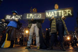 Protestors in New York over the death of Eric Garner. Image of Protestors in New York over the death of Eric Garner.