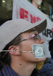 Members of 99rise during a protest. Image of Members of 99rise during a protest.