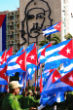 Cuban flags fly high as embargo is loosened. Image of Cuban flags fly high as embargo is loosened.