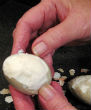 Peeling a hard-boiled egg doesn't have to be as difficult as it has been. Image of Peeling a hard-boiled egg doesn't have to be as difficult as it has been.