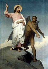 Jesus was driven by the Spirit into the desert, for us! There, he did battle with the world, the flesh and the devil, for us! Image of Jesus was driven by the Spirit into the desert, for us! There, he did battle with the world, the flesh and the devil, for us!
