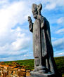 Saint Patrick not the first to bring Christianity to Ireland, but it is Patrick who is said to have encountered the Druids at Tara and abolished their pagan rites. Image of Saint Patrick not the first to bring Christianity to Ireland, but it is Patrick who is said to have encountered the Druids at Tara and abolished their pagan rites.
