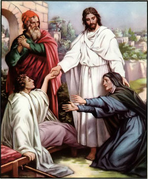 The widow who's son had died wept like only a mother can. Listen to see how she reflects Mary's sorrow and her joy at the resurrection. The widow who's son had died wept like only a mother can. Listen to see how she reflects Mary's sorrow and her joy at the resurrection.