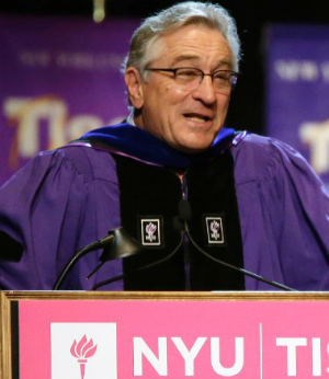 'You discovered a talent, developed an ambition and recognized your passion. When you feel that you can't fight it, you just go for it,' expressed Robert De Niro to NYU graduates. 'You discovered a talent, developed an ambition and recognized your passion. When you feel that you can't fight it, you just go for it,' expressed Robert De Niro to NYU graduates.