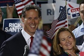 Pictured: Rick and Karen Santorum at campaign launch Image of Pictured: Rick and Karen Santorum at campaign launch