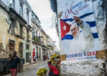 View of a poster of Pope Francis in Havana, Cuba. Image of View of a poster of Pope Francis in Havana, Cuba.