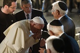 Pope Francis has a warm, loving and respectful relationship with Jewish religious leaders and is continuing the movement toward healing the pains of the past and securing the future. Image of Pope Francis has a warm, loving and respectful relationship with Jewish religious leaders and is continuing the movement toward healing the pains of the past and securing the future.