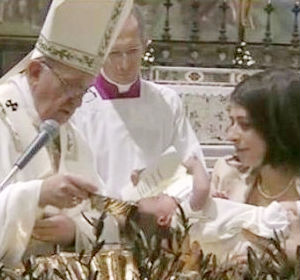 'This is how faith is transmitted from one generation to the next, like a chain across time,' Pope Francis said, referring to how it is faith that is received during the sacrament. 'This is how faith is transmitted from one generation to the next, like a chain across time,' Pope Francis said, referring to how it is faith that is received during the sacrament.