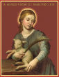 St. Agnes is honored with the blessing of two lambs (Wordpress). Image of St. Agnes is honored with the blessing of two lambs (Wordpress).