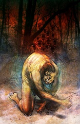 An artists rendering of the anguish of the Gerasene demoniac before he was delivered by the power of Jesus Christ. Image of An artists rendering of the anguish of the Gerasene demoniac before he was delivered by the power of Jesus Christ.
