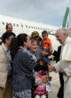 Pope Francis returned from Greece with twelve migrants (EPA). Image of Pope Francis returned from Greece with twelve migrants (EPA).