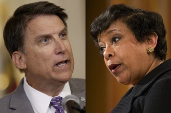 Federal Attorney General Loretta Lynch and North Carolina Governor McCrory Federal Attorney General Loretta Lynch and North Carolina Governor McCrory