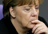 Protestors fight Merkel's open-door policy. Image of Protestors fight Merkel's open-door policy.