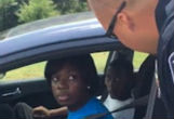 Officer pulls over nervous woman for friendly prank (Kevin Lands/Facebook). Image of Officer pulls over nervous woman for friendly prank (Kevin Lands/Facebook).