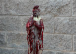 Satanists desecrate a statue of the Virgin Mary. Image of Satanists desecrate a statue of the Virgin Mary.