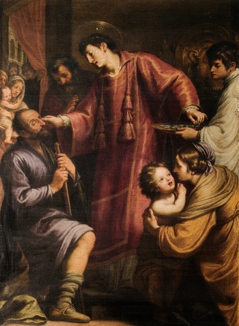 Lawrence the deacon of Rome engaged in ministry Lawrence the deacon of Rome engaged in ministry