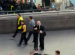 Elderly woman stuns crowd. Image of Elderly woman stuns crowd.