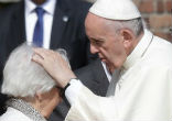 Auschwitz survivors were welcomed by Pope Francis. Image of Auschwitz survivors were welcomed by Pope Francis.