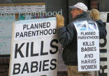 Protesters call for an end to Planned Parenthood. Image of Protesters call for an end to Planned Parenthood.