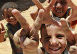 Syrian children fight for peace. Image of Syrian children fight for peace.