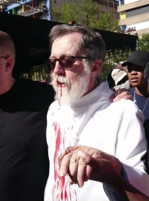 The Jesuit priest was shot at close range in the face (TimesLive/YouTube). The Jesuit priest was shot at close range in the face (TimesLive/YouTube).