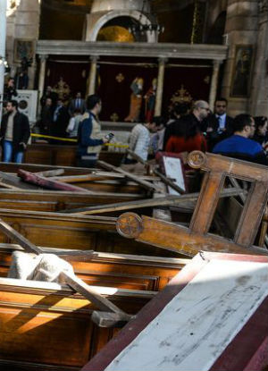 A bombing in Cairo has destroyed a church and killed at least 25 of its parishioners. A bombing in Cairo has destroyed a church and killed at least 25 of its parishioners.