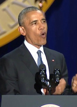 Barack Obama made his farewell address in Chicago. Barack Obama made his farewell address in Chicago.