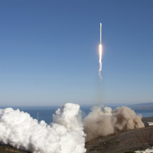 Space X launches a rocket from Vandenburg AFB in California. Space X launches a rocket from Vandenburg AFB in California.