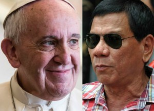 Philippine President Rodrigo Duterte offers peace to Pope Francis and the Catholic Church. Philippine President Rodrigo Duterte offers peace to Pope Francis and the Catholic Church.