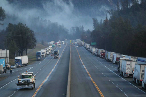 A portion of the I-5 is closed as crews struggle with clearing snow from a mountain pass. A portion of the I-5 is closed as crews struggle with clearing snow from a mountain pass.