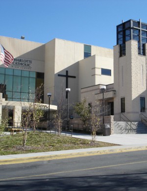 Charlotte Catholic High School is involved in a discrimination case against a teacher involved in a same-sex civil marriage. Charlotte Catholic High School is involved in a discrimination case against a teacher involved in a same-sex civil marriage.