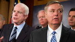 John McCain and Lindsey Graham both took money from George Soros, and they are two of President Trump's biggest opponents. How many betrayals did Soros buy? Image of John McCain and Lindsey Graham both took money from George Soros, and they are two of President Trump's biggest opponents. How many betrayals did Soros buy?